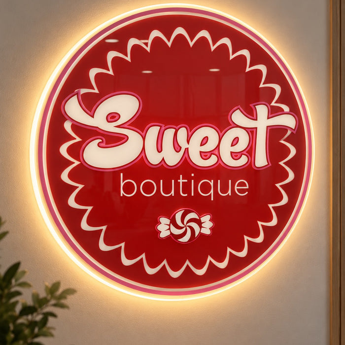 Custom Acrylic Backlit Sign - Sweet Boutique