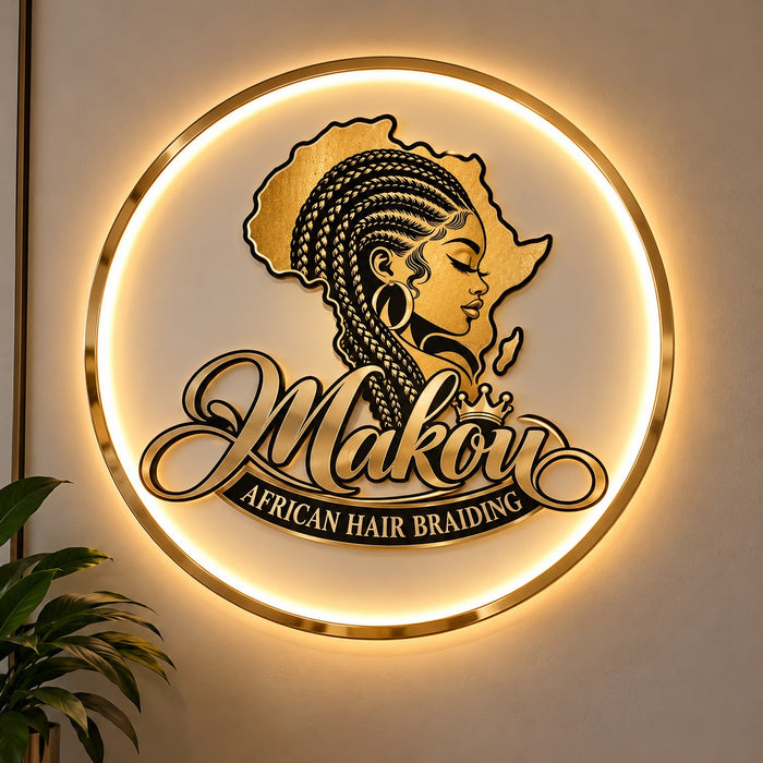 Custom Acrylic Backlit Sign - MAKOU